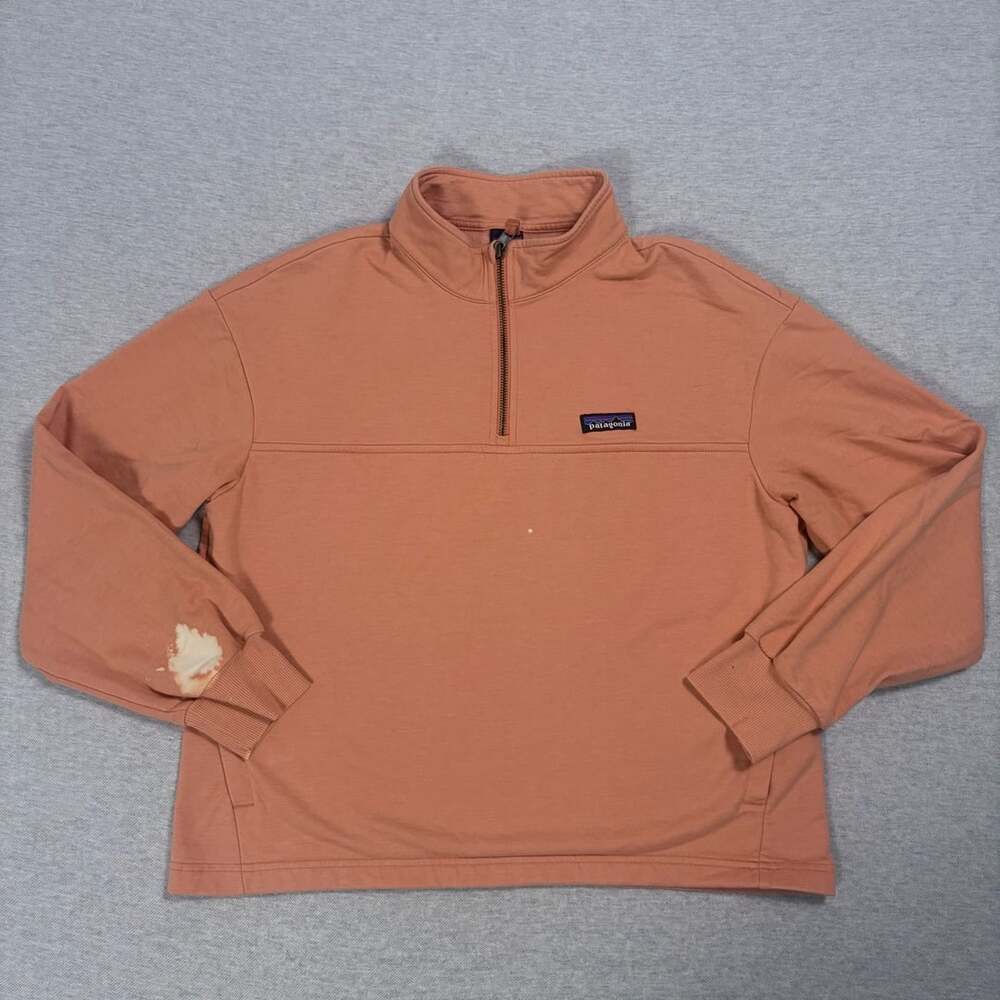 Patagonia Half Zip Sweatshirt Size M Peach Organic Cotton Pullover